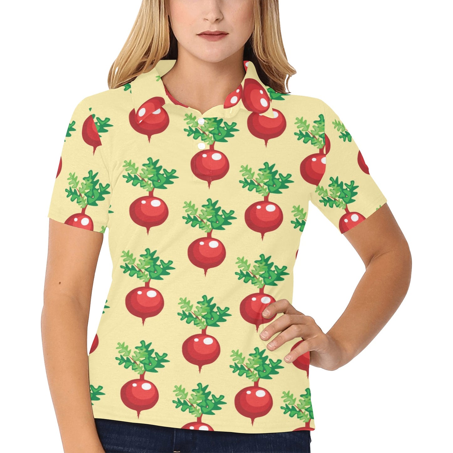Radish Pattern Print Design A02 Women's Polo Shirt