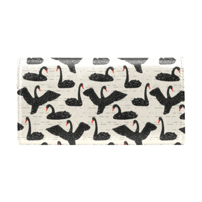 Swan Print Design LKS402 Women's Trifold Wallet