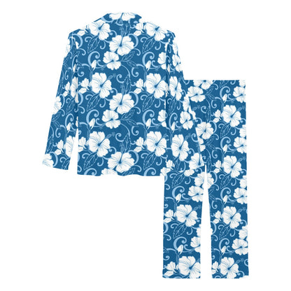 Hibiscus Pattern Print Design HB03 Women's Long Pajama Set