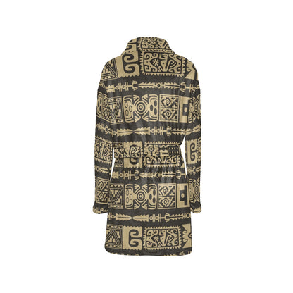 Mayan Pattern Print Design 03 Women's Fleece Robe