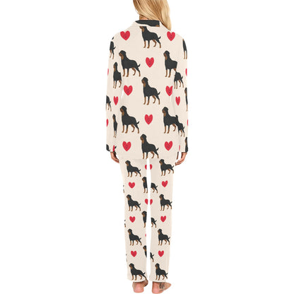 Rottweiler Pattern Print Design A02 Women's Long Pajama Set