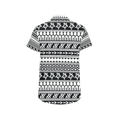 Samoan Pattern Print Design LKS303 Men Short Sleeve Button Up Shirt