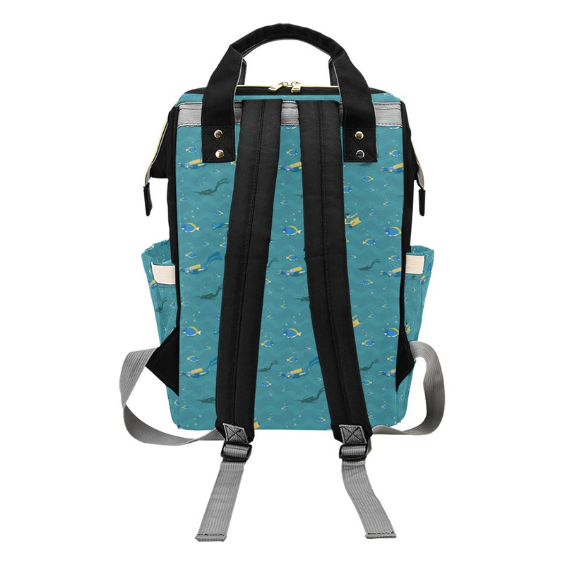 Scuba Driving Pattern Print Design LKS306 Diaper Bag Backpack