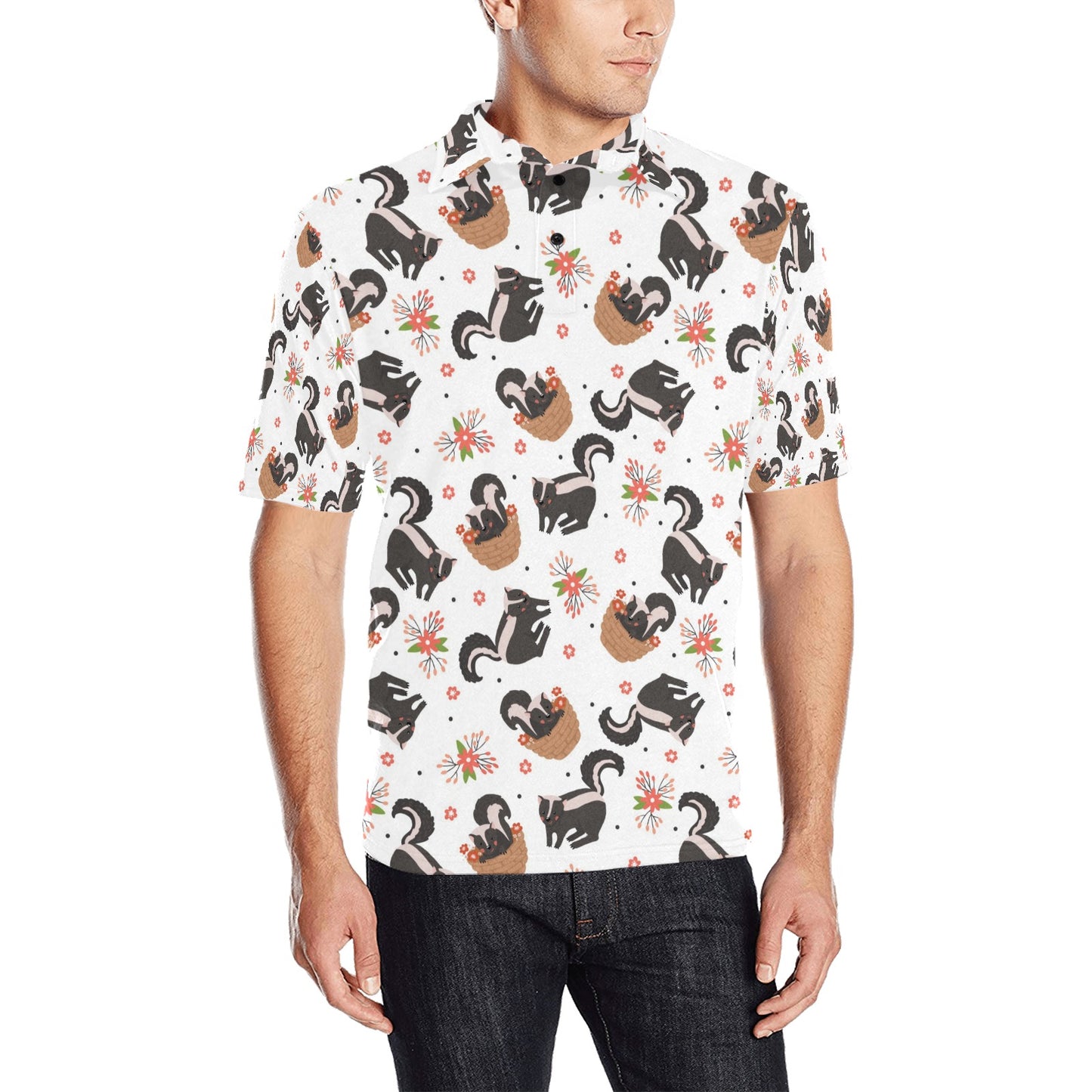Skunk Print Design LKS304 Men Polo Shirt