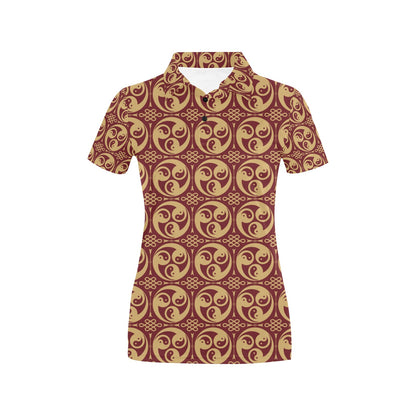 Yin Yang Style Pattern Design Print Women's Polo Shirt