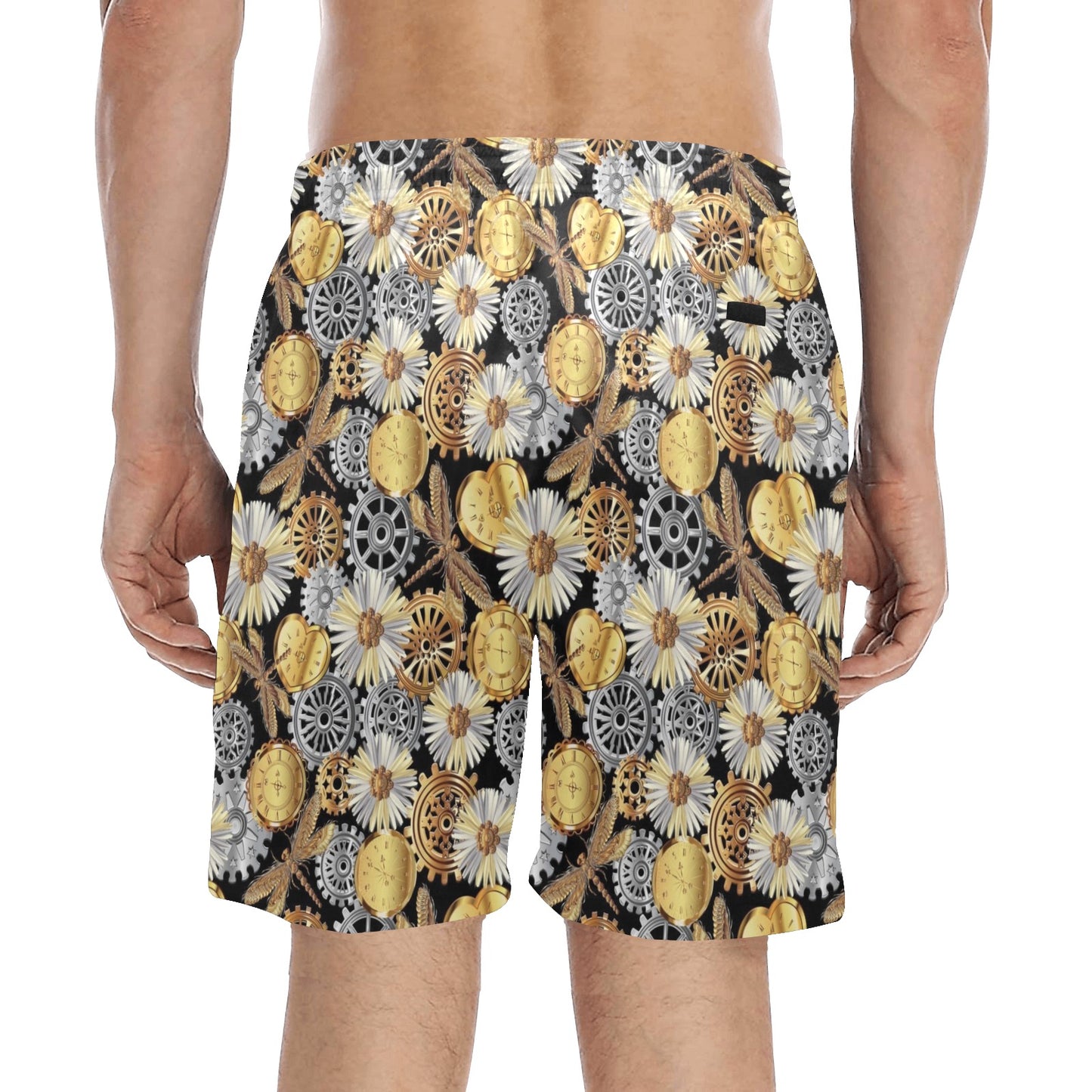 Steampunk Dragonfly Print Design LKS302 Men's Swim Trunks Beach Shorts