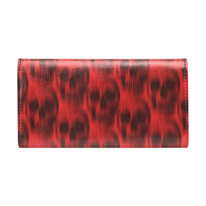 Skull Red Print Design LKS306 Women's Trifold Wallet