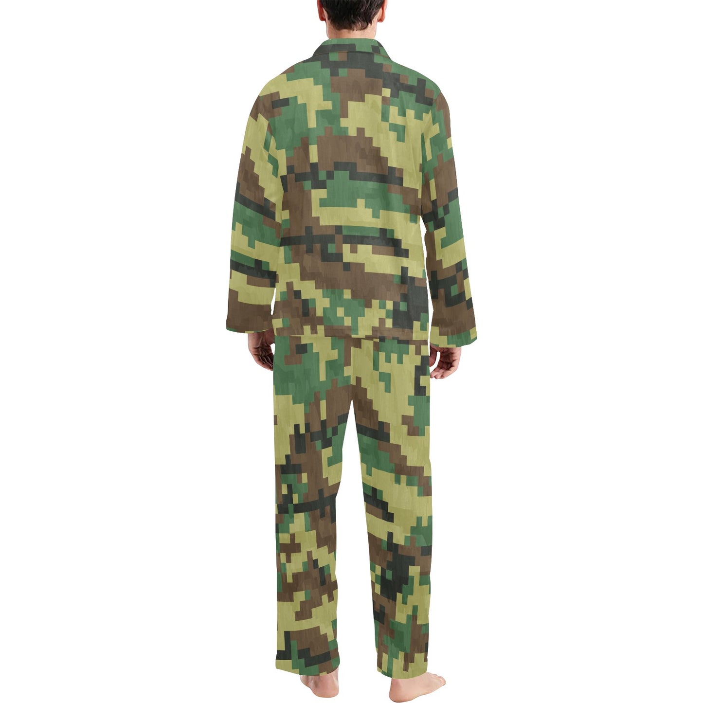 ACU Army Digital Pattern Print Design 02 Men's Long Pajama Set