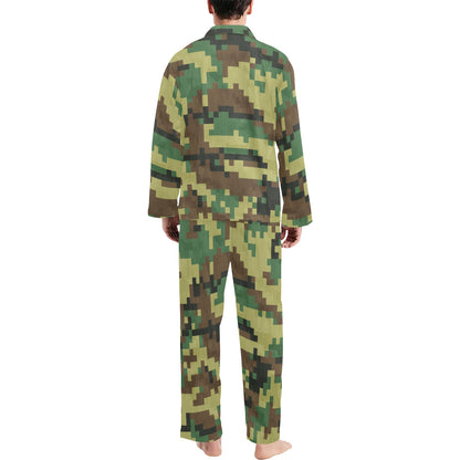 ACU Army Digital Pattern Print Design 02 Men's Long Pajama Set