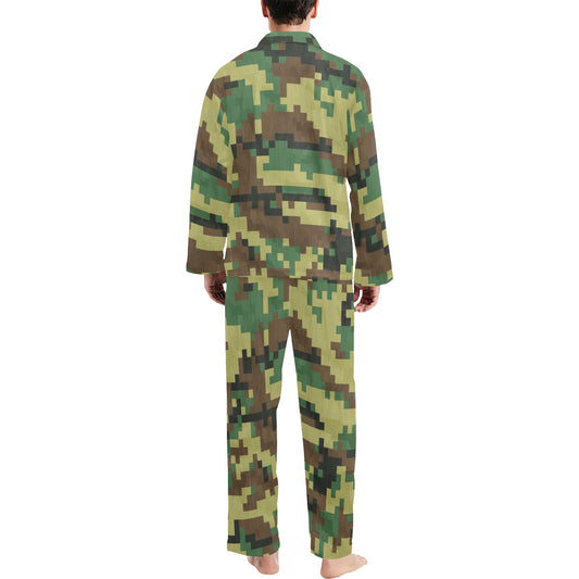 ACU Army Digital Pattern Print Design 02 Men's Long Pajama Set