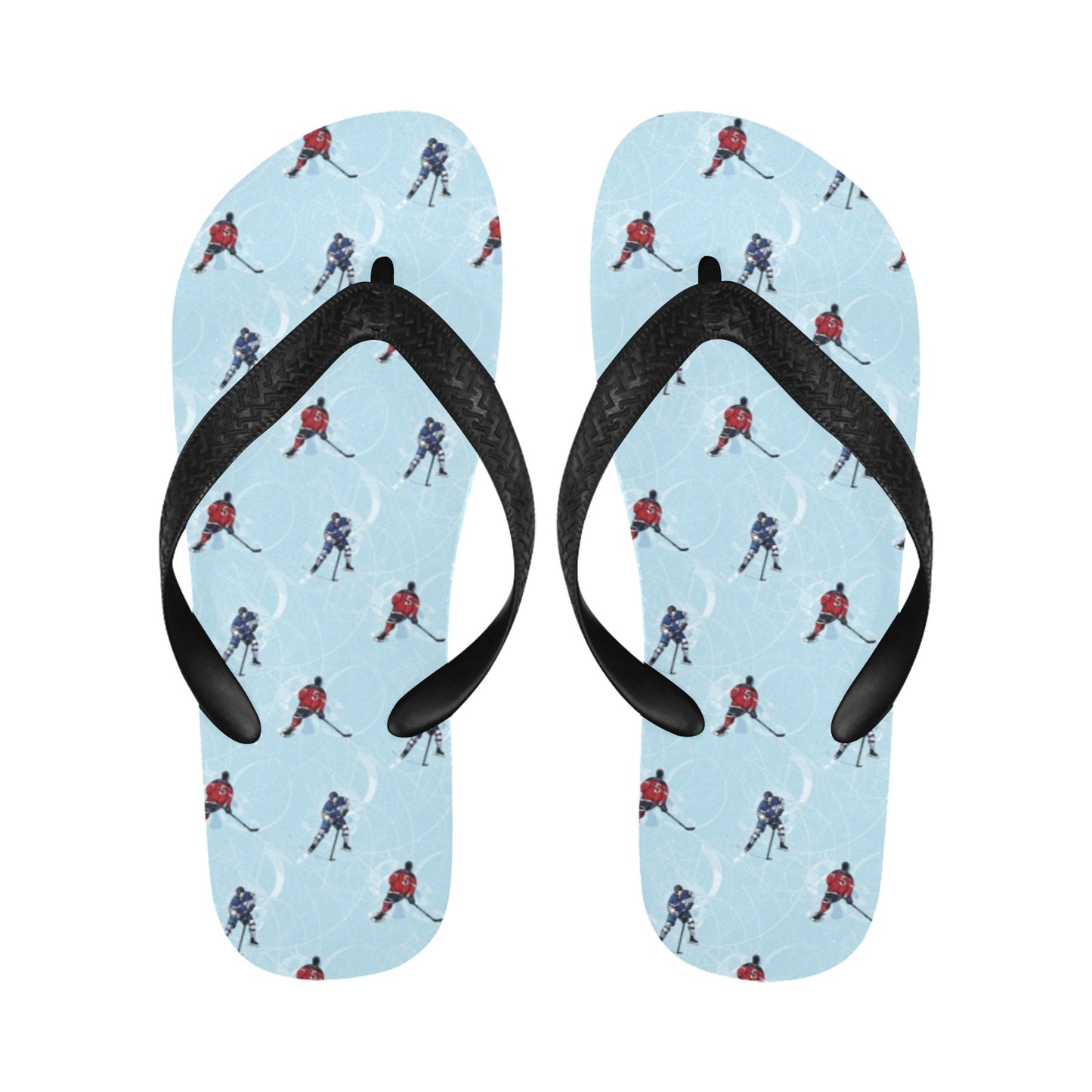 Hockey Player Print Design LKS302 Flip Flops