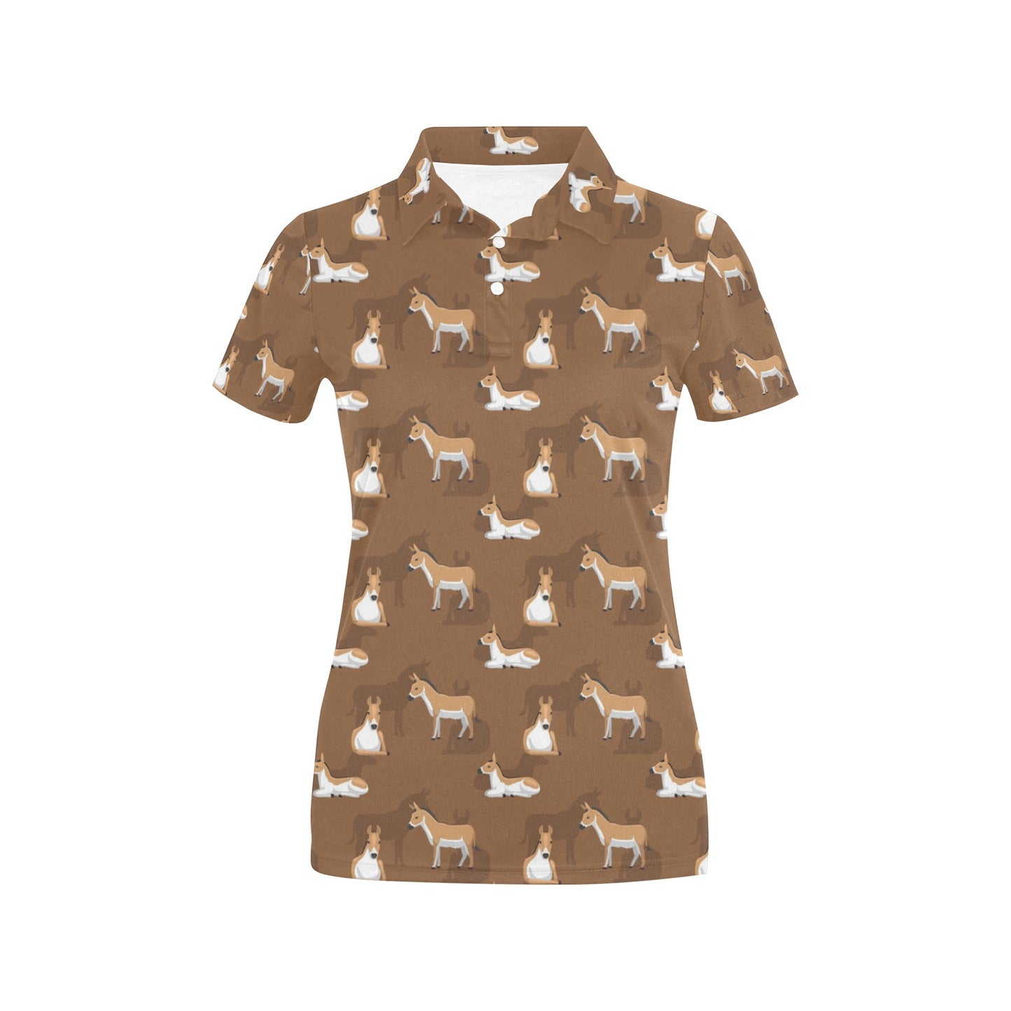 Donkey Print Design LKS401 Women's Polo Shirt