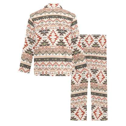 Aztec Pattern Print Design 05 Men's Long Pajama Set