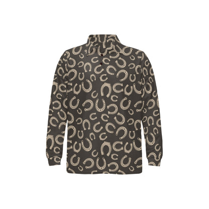 Horseshoe Print Design LKS303 Long Sleeve Polo Shirt For Men's