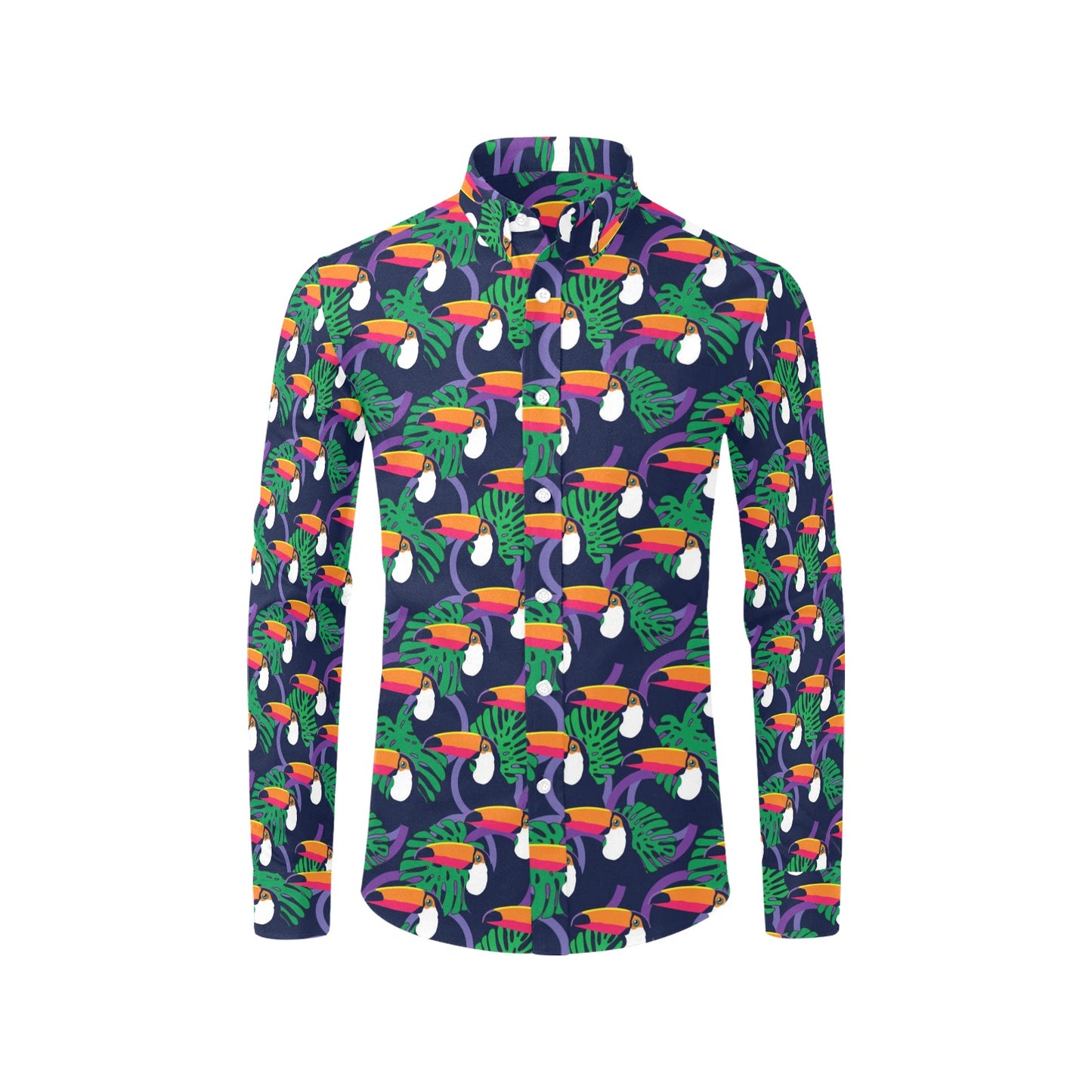 Toucan Print Design LKS302 Men's Long Sleeve Dress Shirt