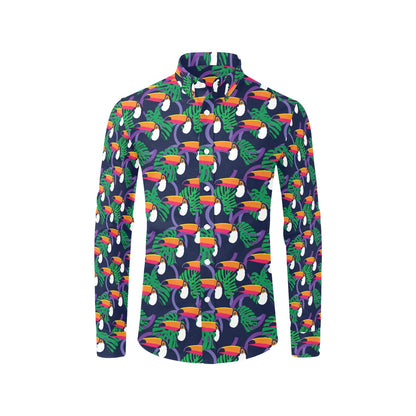 Toucan Print Design LKS302 Men's Long Sleeve Dress Shirt