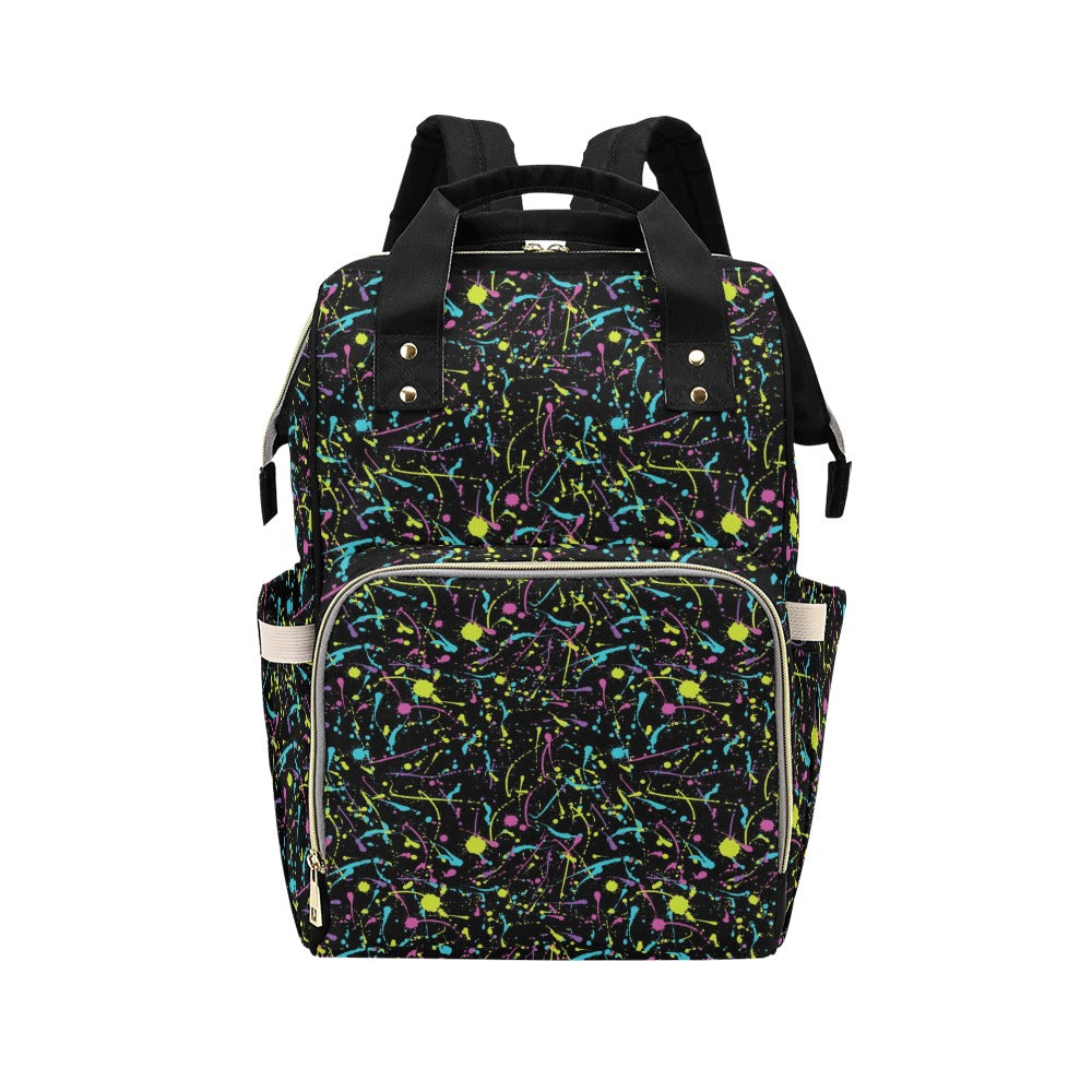 Splatter Multicolor Print Design LKS302 Diaper Bag Backpack