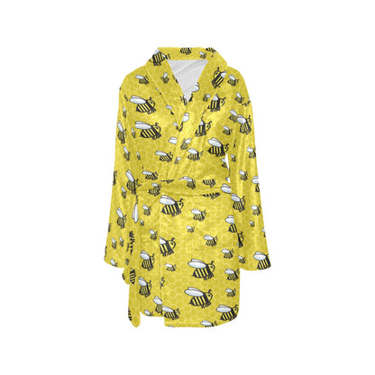 Bee Cute Print Design LKS308 Women's Fleece Robe