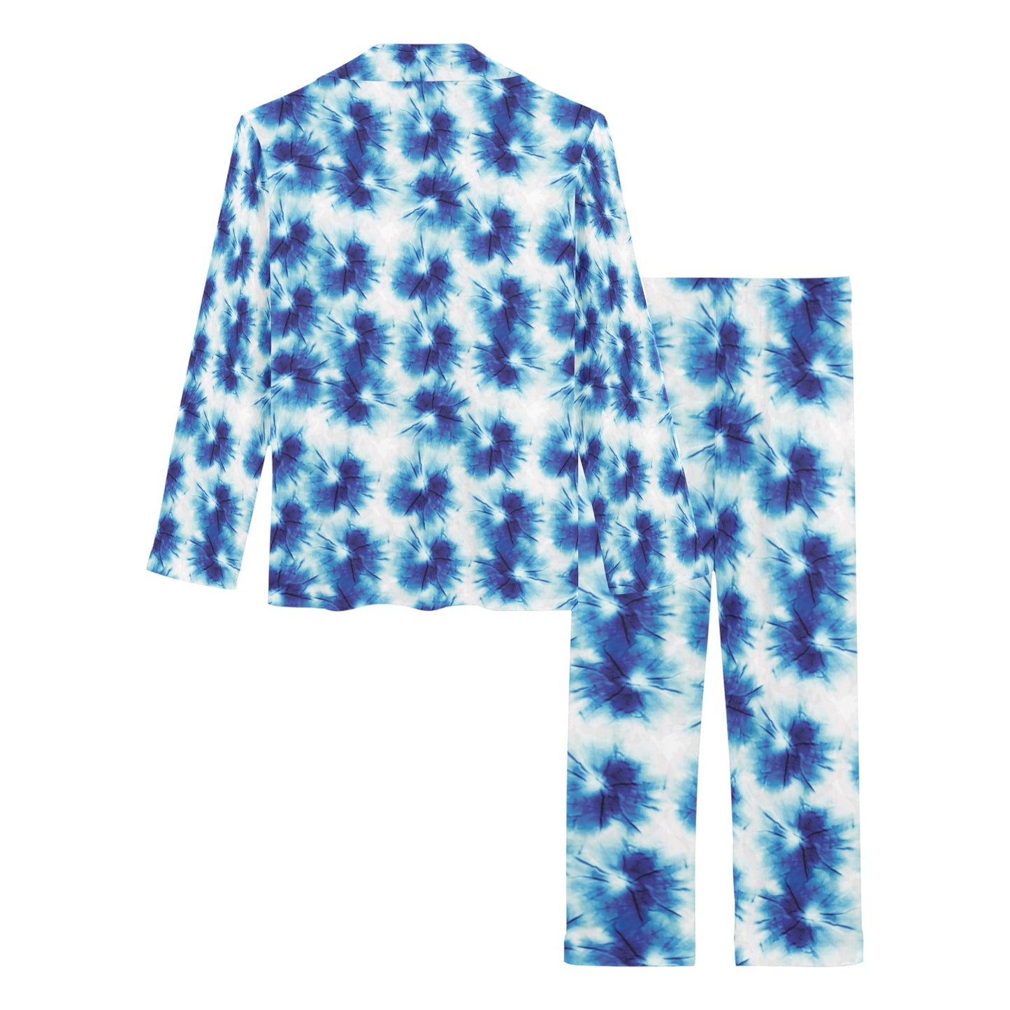 Tie Dye Blue Print Design LKS305 Women's Long Pajama Set