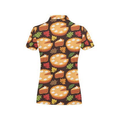 Pie Pattern Print Design A03 Women's Polo Shirt