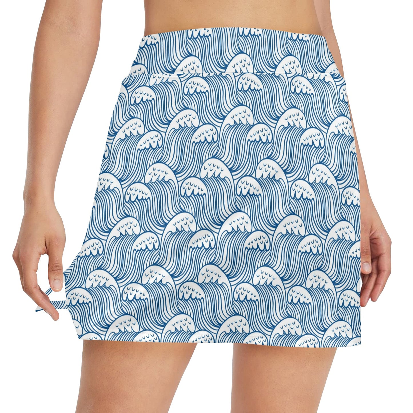 Wave Print Design LKS306 17" Golf & Pickleball Skort with Pockets