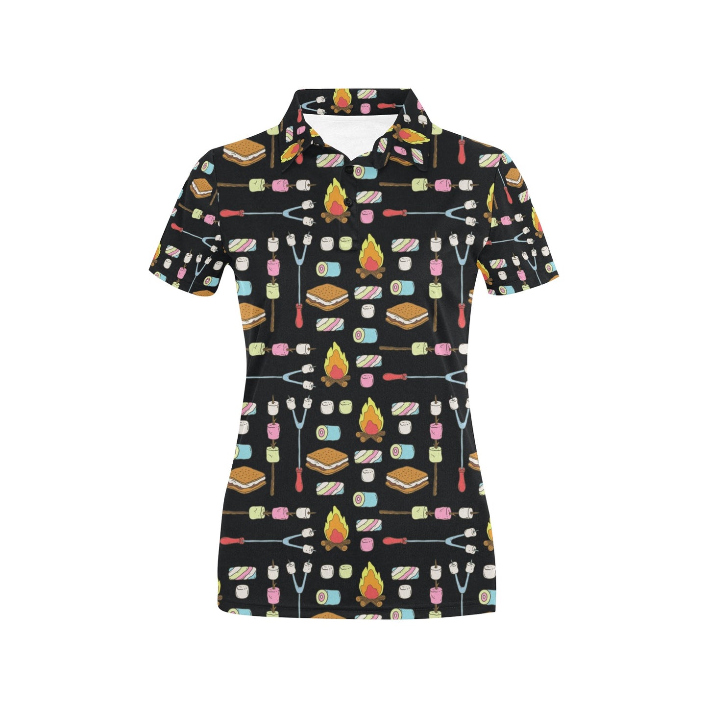 Camping Campfire Marshmallows Women's Polo Shirt