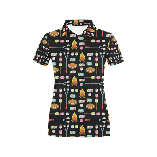 Camping Campfire Marshmallows Women's Polo Shirt
