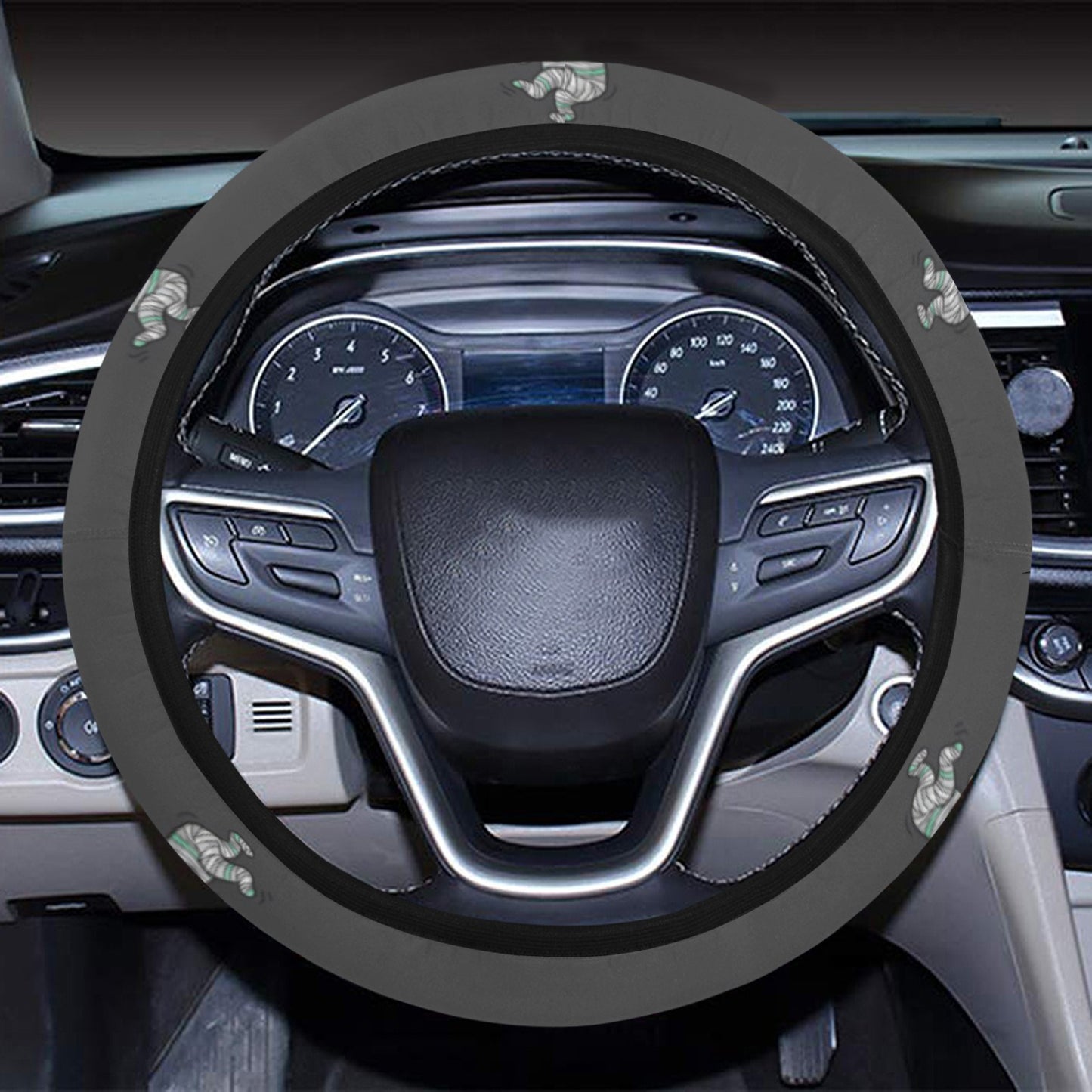 Mummy Print Design LKS305 Steering Wheel Cover with Elastic Edge