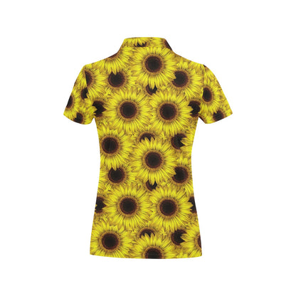 Sunflower Pattern Print Design SF010 Women's Polo Shirt