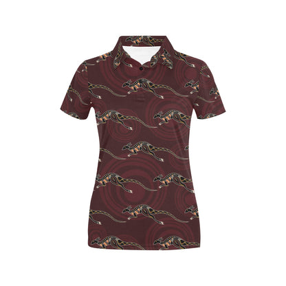 Kangaroos Pattern Print Design 05 Women's Polo Shirt