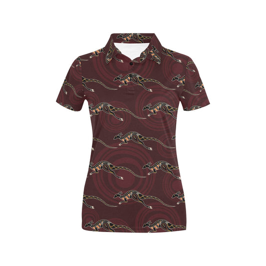 Kangaroos Pattern Print Design 05 Women's Polo Shirt