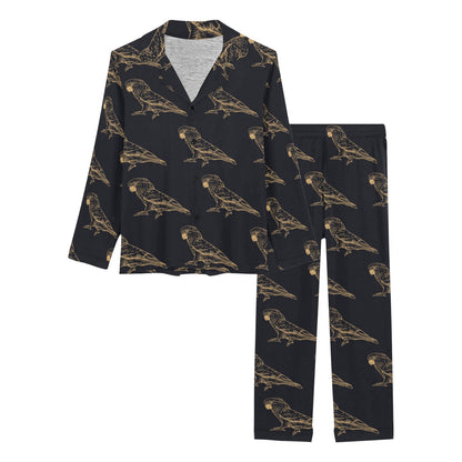 Parakeet Pattern Print Design A04 Women's Long Pajama Set