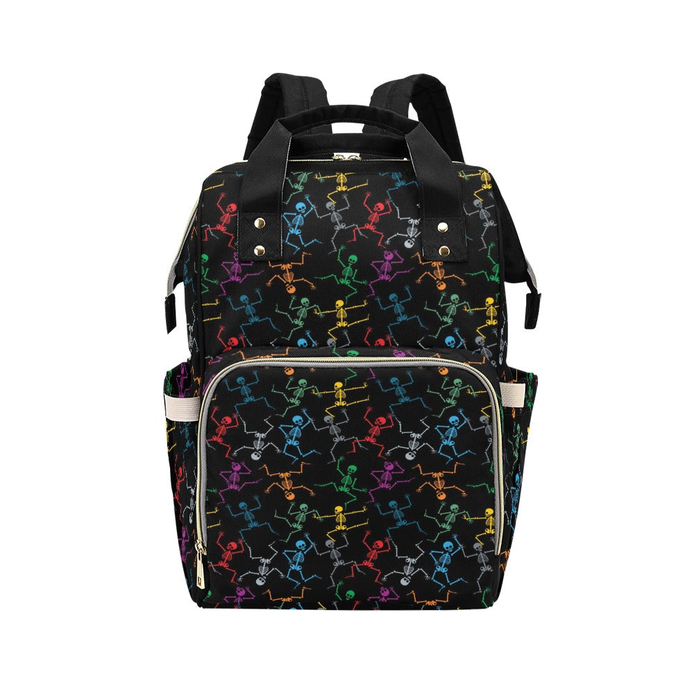 Skeleton Colorful Print Design LKS302 Diaper Bag Backpack