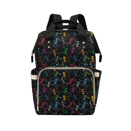 Skeleton Colorful Print Design LKS302 Diaper Bag Backpack