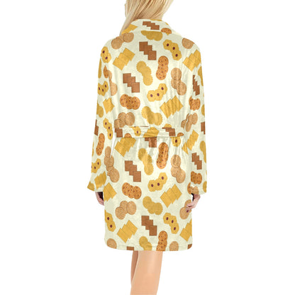 Cookie Pattern Print Design 06 Women's Fleece Robe