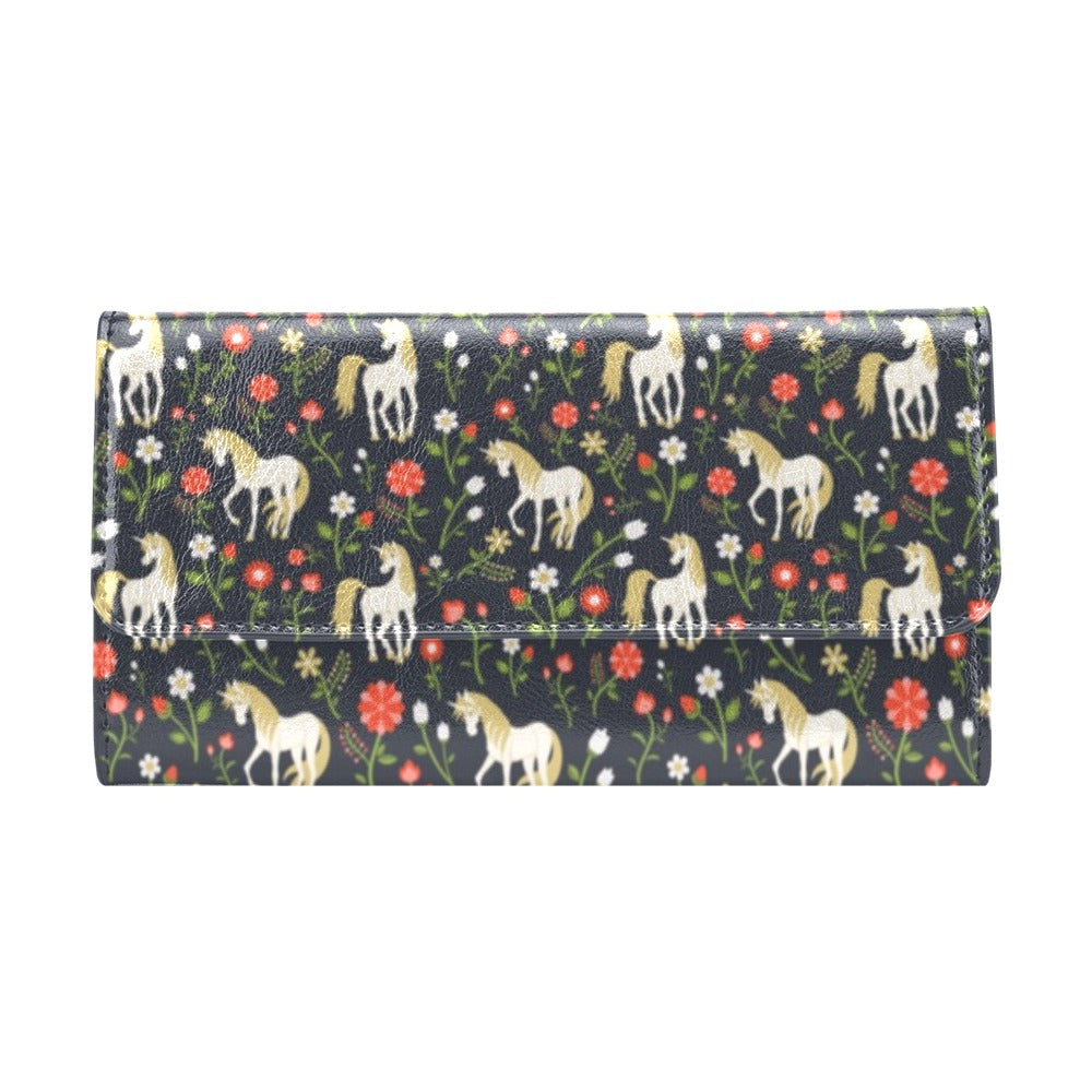 Unicorn Print Design LKS301 Women's Trifold Wallet