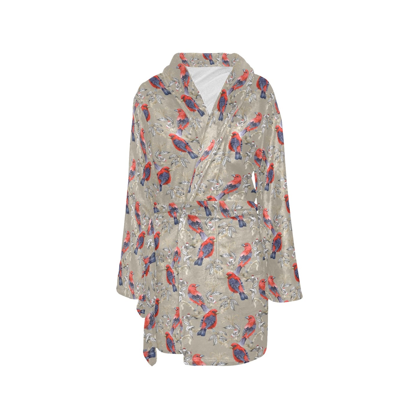 Birds Pattern Print Design 05 Women's Fleece Robe