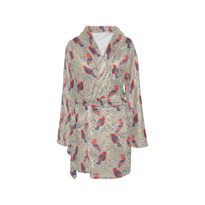 Birds Pattern Print Design 05 Women's Fleece Robe