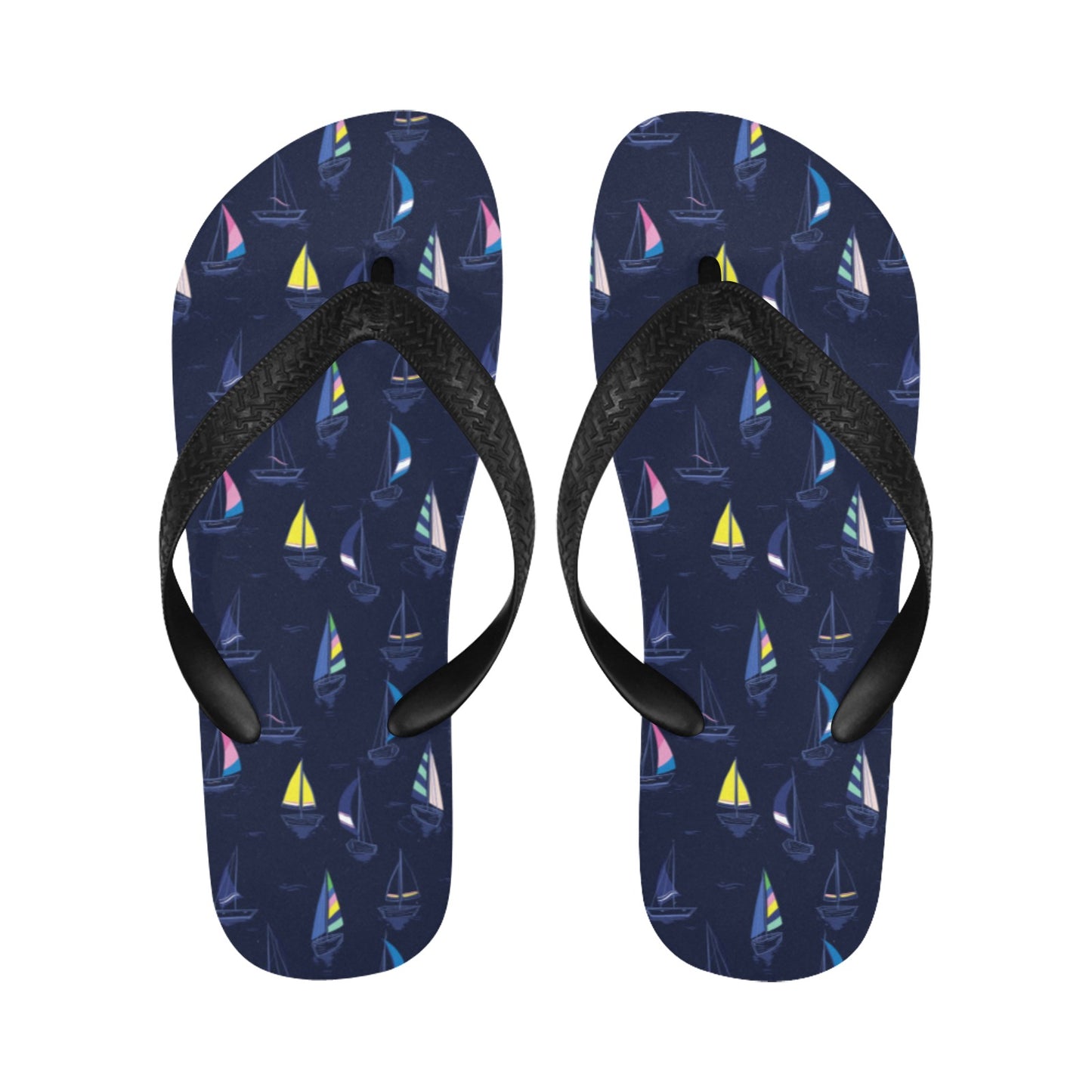Sailboat Print Design LKS305 Flip Flops