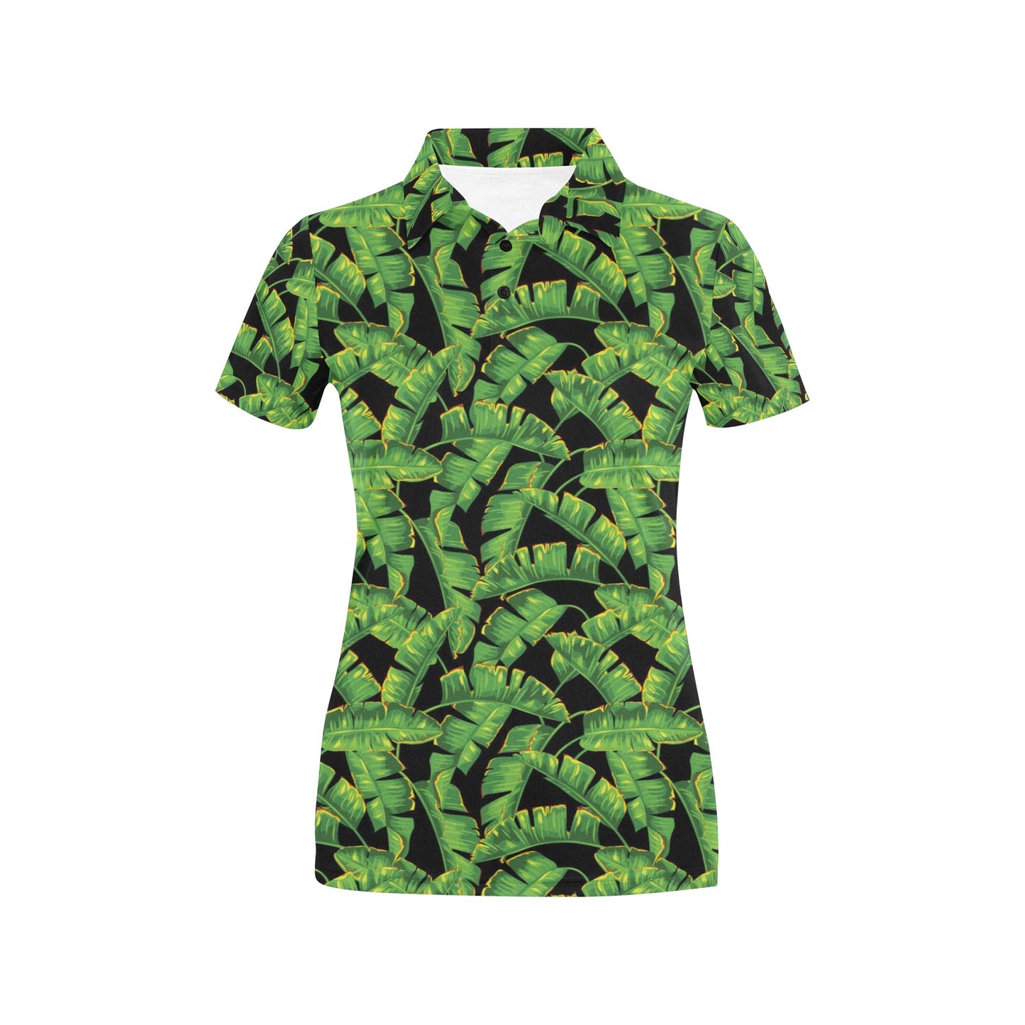 Banana Leaf Pattern Print Design 03 Women's Polo Shirt