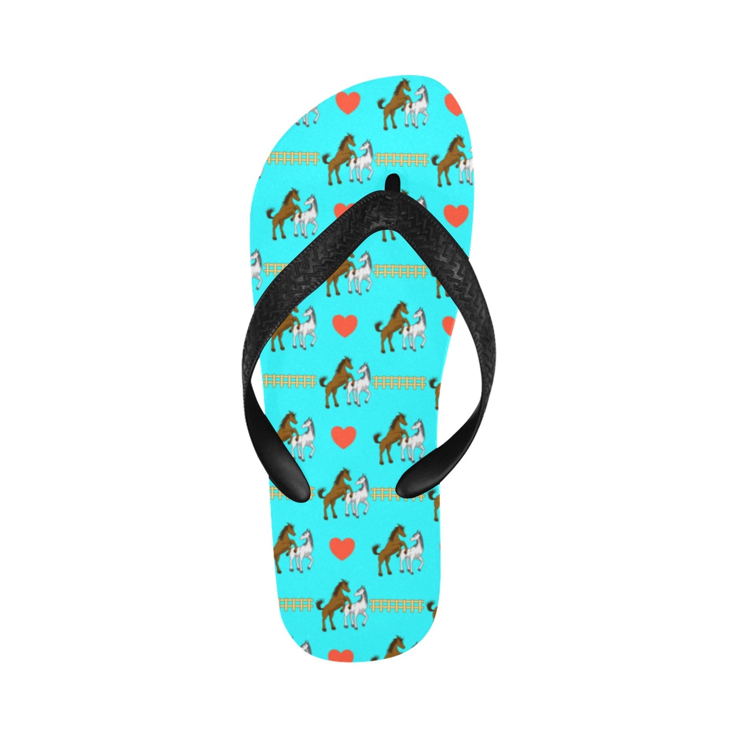 Horse Couple Love Print Design LKS309 Flip Flops