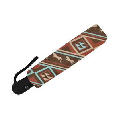Western Horse Pattern Print LKS301 Anti-UV Automatic Umbrella