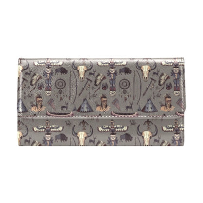 Native Indian life Design Print Women's Trifold Wallet