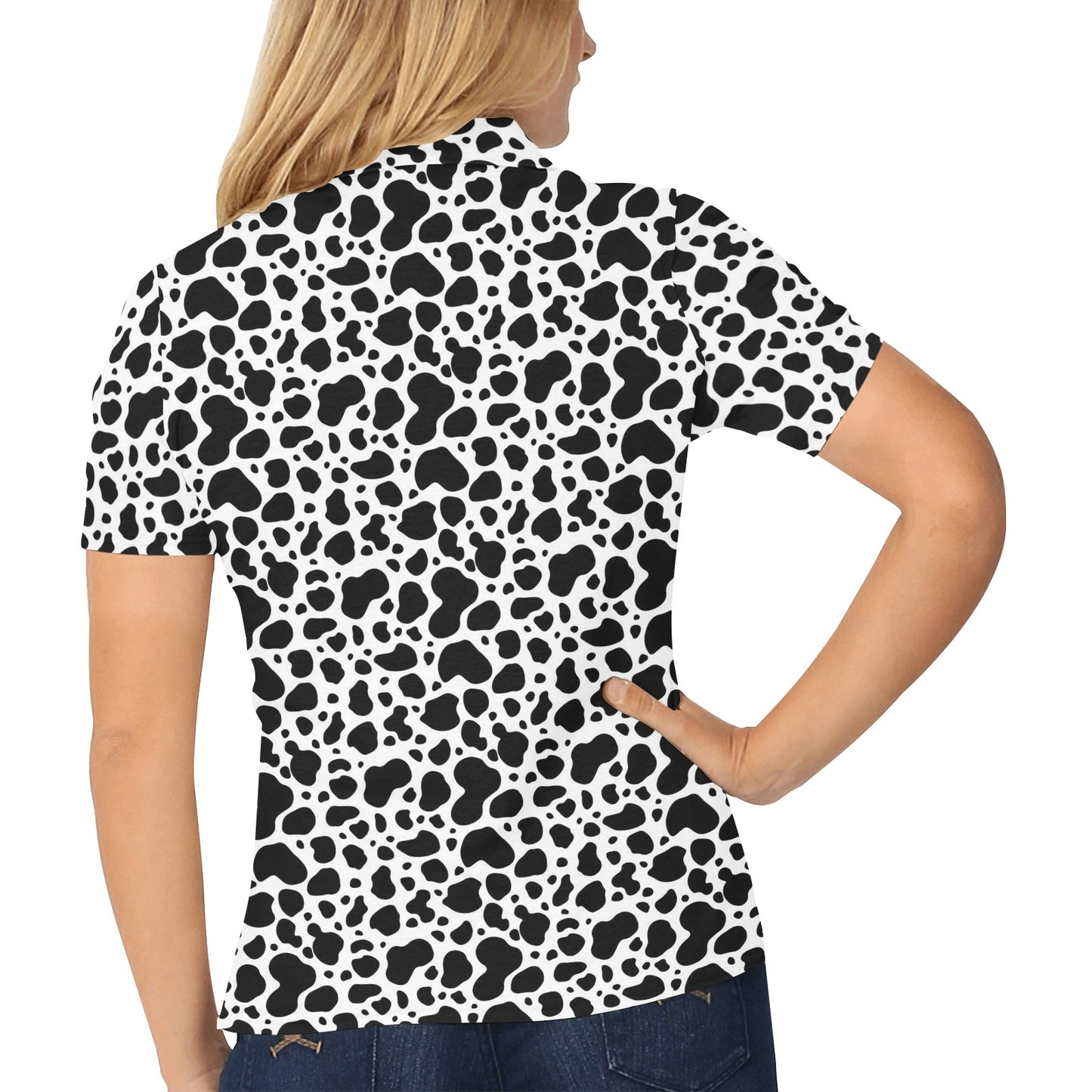 Cow Skin Pattern Print Design 04 Women's Polo Shirt