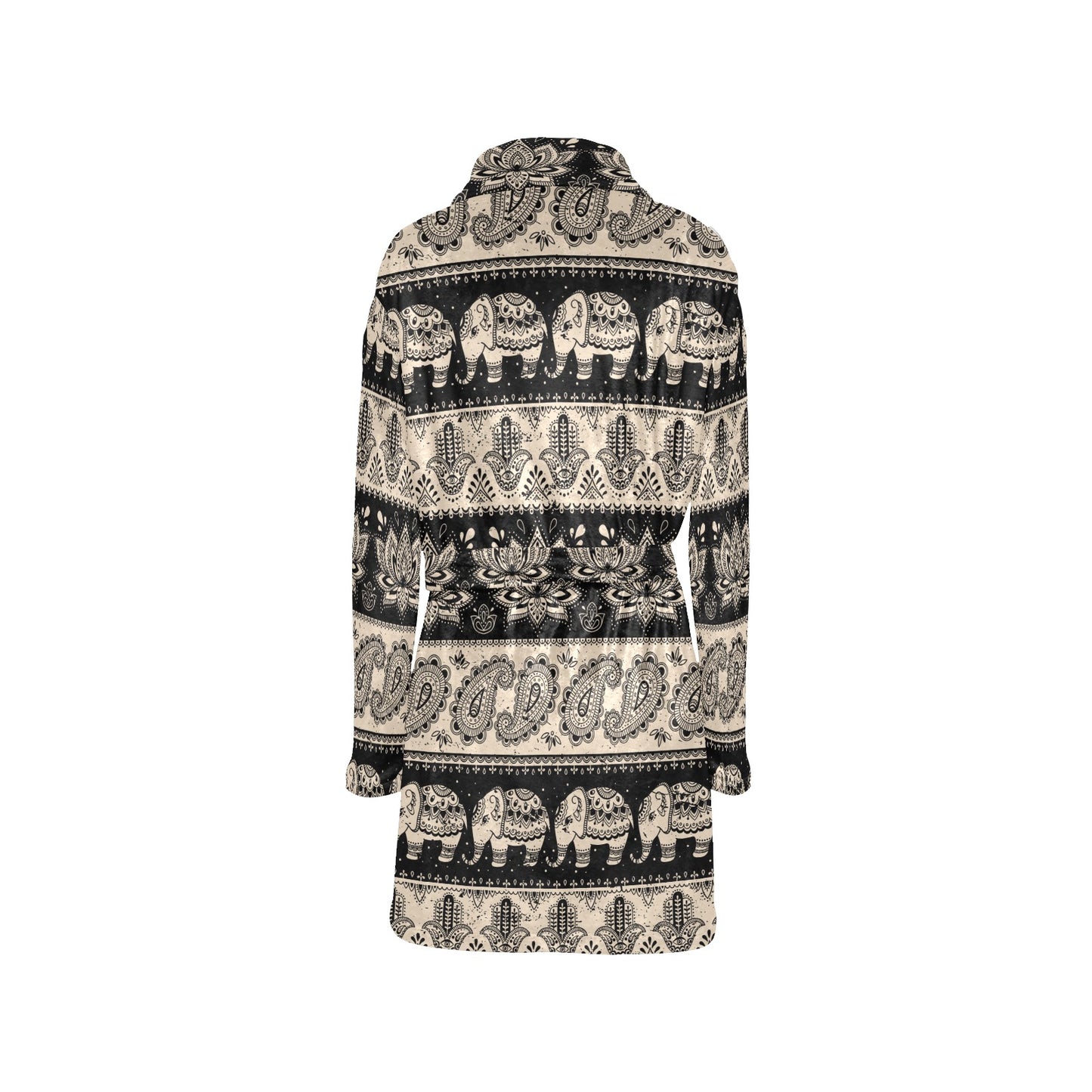 Elephant Hansa Lotus Pattern Women's Fleece Robe