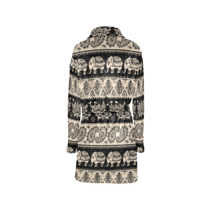 Elephant Hansa Lotus Pattern Women's Fleece Robe