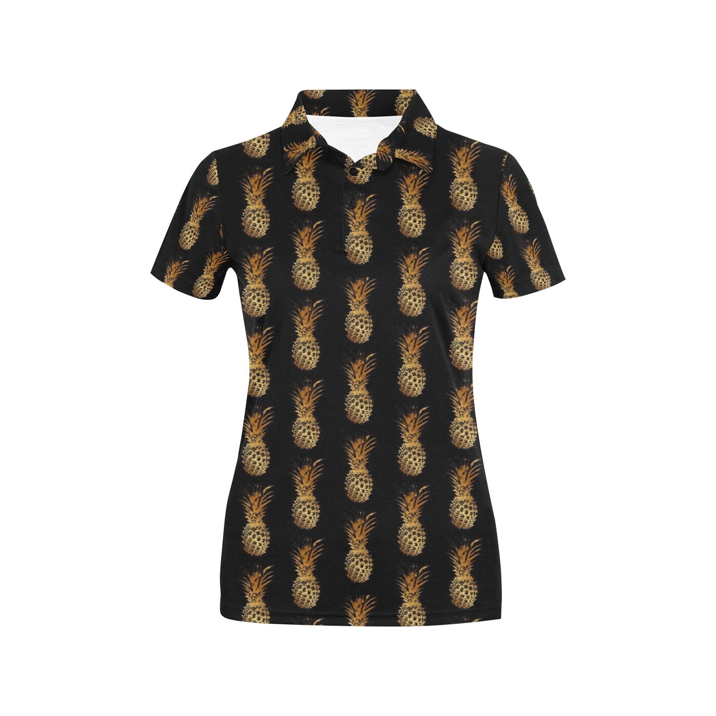 Pineapple Pattern Print Design A02 Women's Polo Shirt