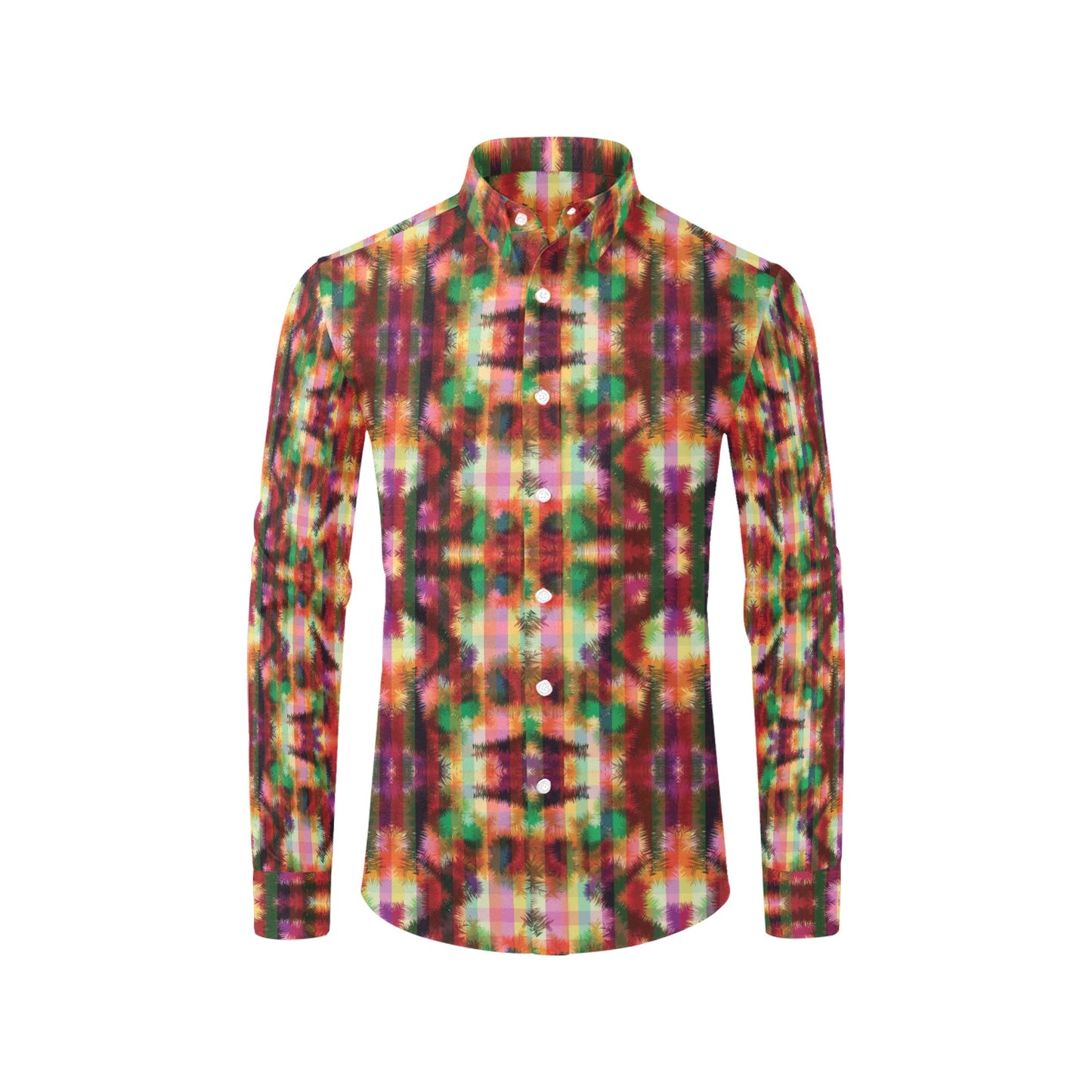 Tie Dye Print Design LKS301 Men's Long Sleeve Dress Shirt