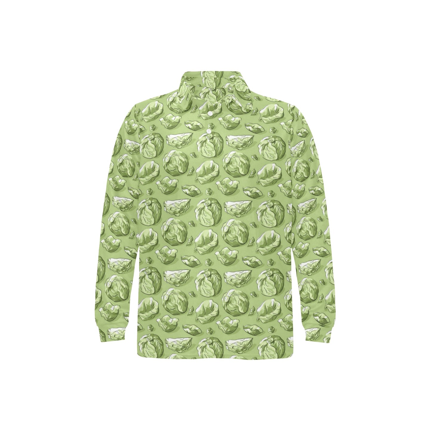 Brussels Sprouts Pattern Print Design 01 Long Sleeve Polo Shirt For Men's