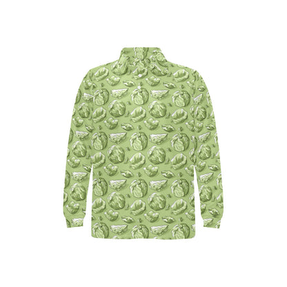 Brussels Sprouts Pattern Print Design 01 Long Sleeve Polo Shirt For Men's